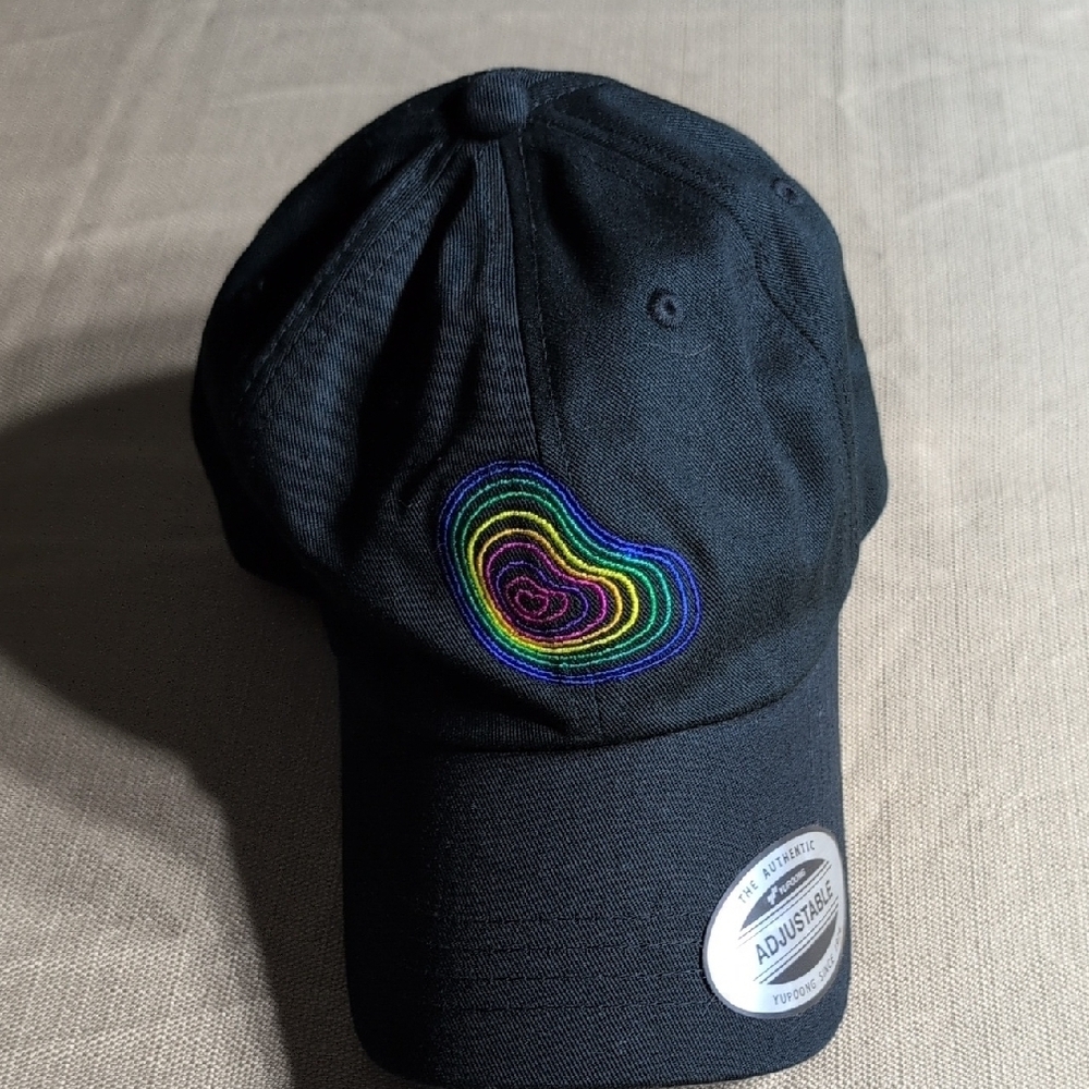 Black Adjustable Hat with Colorful Embroidery